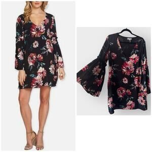 1. State floral bell sleeve mini dress size medium
